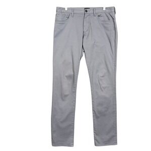 VINCE Pants Mens 32 Fits 34 Grey Flat Front Chino Cotton Stretch Business Casual